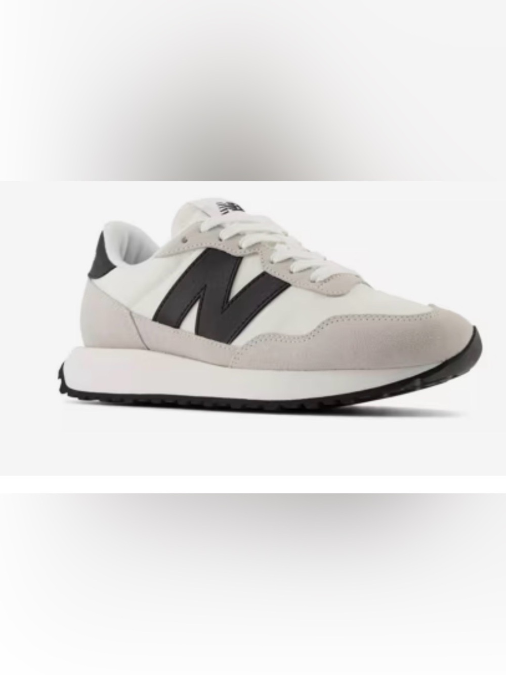 New Balance Women’s 327 Sneaker in White, Gray and Black